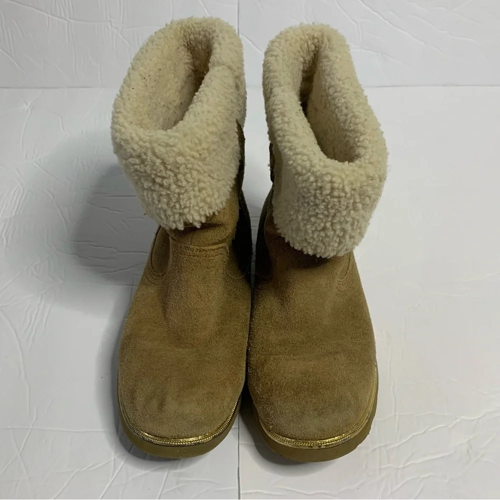 Ugg Australia Boots Youth Size 4 Callie Chestnut Suede Sheepskin 1005123K